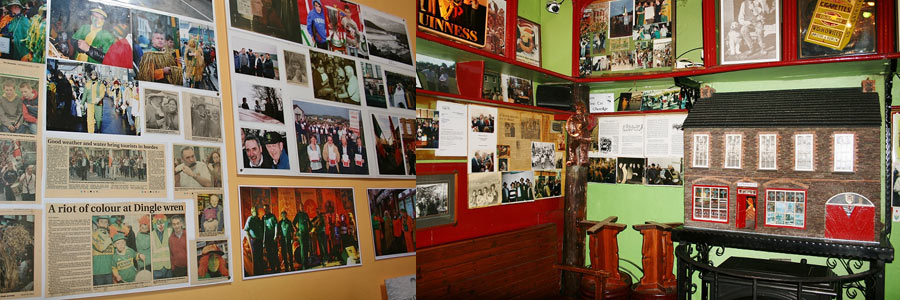 The inside walls in  O Flaherty's pub